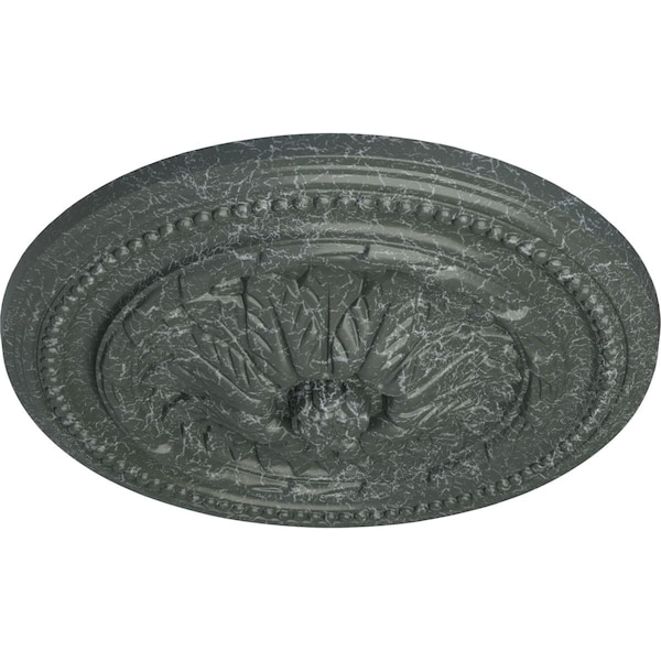 Wigan Ceiling Medallion, Hand-Painted Athenian Green Crackle, 16OD X 2 1/4P